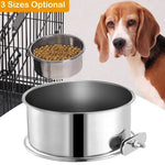 Tainless Steel Dog Bowl Pets Hanging Food Bowl Detachable Pet
