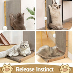 Large Size Cat Scratching Board, 23.6 Inch L Shape Cat Scratching Pad Wall Mounted, Cat Scratching Board With Ball Toy For Indoor Cats To Play