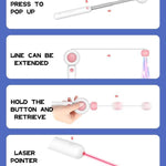 Retractable Laser Cat Stick Toys Cat Toy BallsKitten Playing Cat Laser Teaser Wand  ABS  PPMaterial   Safe And None Toxic, Universalinteractive Toy