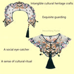 Handmade Chinese Embroidered Pet Shawl Hanfu Style Cloud Shoulder Bib Neck Wrap For Cats Small Dogs Elegant Pet Scarf