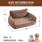 Mewoo Orthopedic Cat Couch For Indoor Cats - 26x19x11.8 Inch Pet Bed With Removable Washable Cover & Non-Slip Bottom, Small Dog Bed For Puppies, Brown
