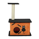 Halloween Cat Tree, Cat Tower Cat Tree For Indoor Cats With Spacious Cat Condo, Large Platform, Sisal Scratching Post, Orange & Black