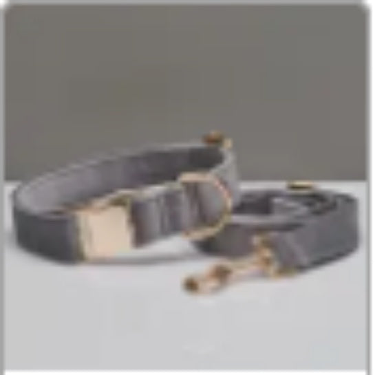 Multiple Colour Velvet Personalise Dog Collar Leash Set With Bow