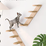 Four-layer Wooden Cat Climbing Frame With Sisal Rope Wall-mounted Multi-layer Cat Play Structure