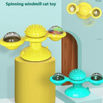 Cat Entertainment Set- Interactive Rotating Disk, Feather Teasers, Tumbler, Windmill Toy - Keeps Cats Active & Engaged