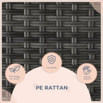 PawHut Wicker Dog House Outdoor With Canopy, Rattan Dog Bed With Water-resistant Cushion, For Small And Medium Dogs, Dark Blue