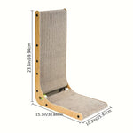 Large Size Cat Scratching Board, 23.6 Inch L Shape Cat Scratching Pad Wall Mounted, Cat Scratching Board With Ball Toy For Indoor Cats To Play