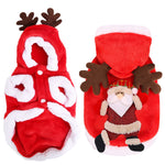 1Pc Pet Christmas Clothes Santa Claus Reindeer Antlers Costume Winter Outfit New Year Coat For Small Medium Dogs Cats