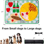 MEWOOFUN Washable Snuffle Mat For Dogs - Slow Feeder Puzzle Mat For Large & Small Dogs, Mental Stimulation Toy For Boredom Relief & Scent Training 16'' Round, Blue