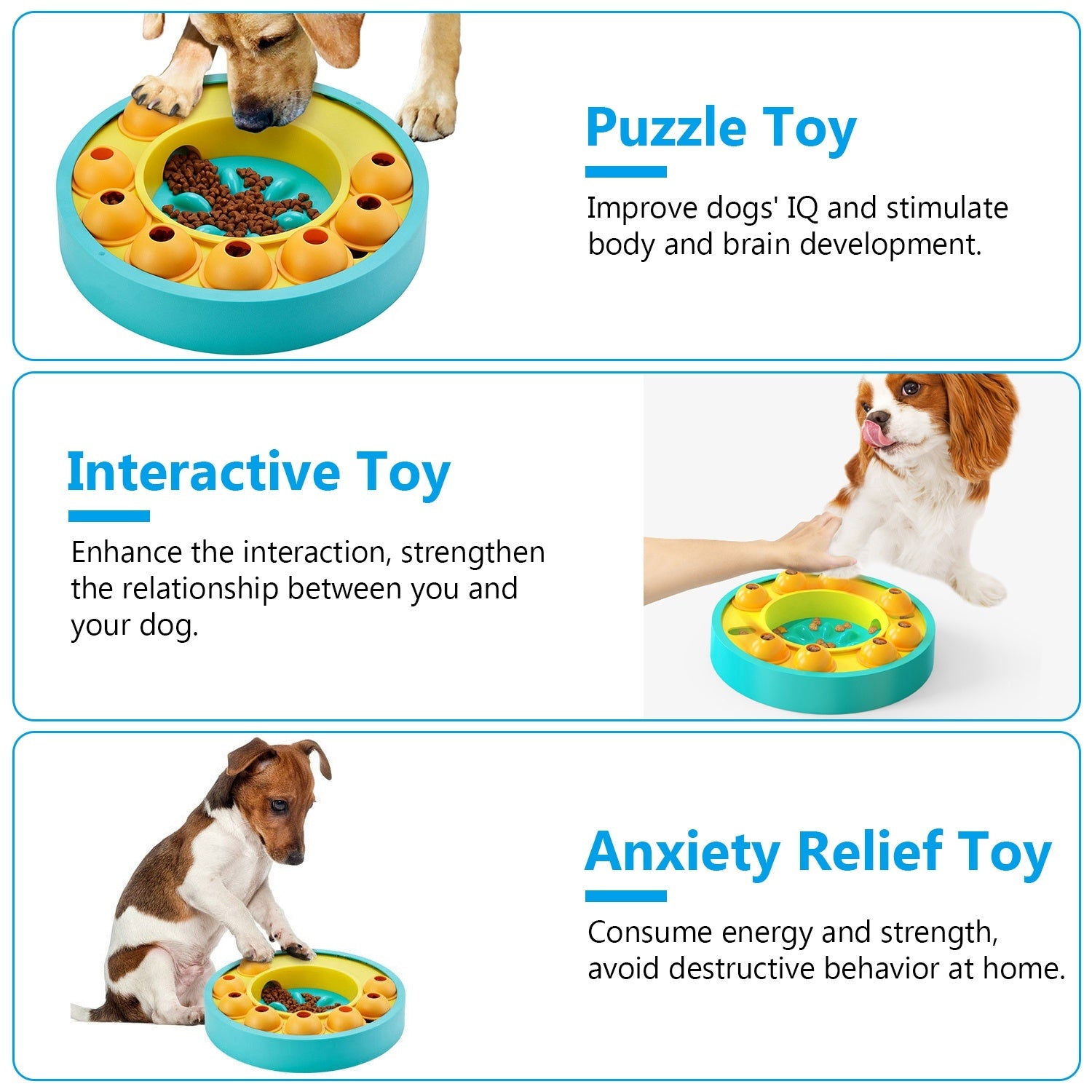 1Pc Dog Puzzle Food Feeder Slow Feeding Bowl Interactive Toy Dog Treat Dispensing Toy For IQ Training Mental Enrichment For Small Medium Large Dog Cat