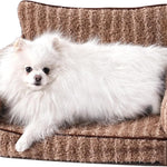 Mewoo Orthopedic Cat Couch For Indoor Cats - 26x19x11.8 Inch Pet Bed With Removable Washable Cover & Non-Slip Bottom, Small Dog Bed For Puppies, Brown