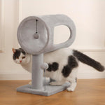 Gray Indoor Cat Tree With Hanging Ball 20.5Cat Tree With Tunnel Bed And Scratching Post Cat Tower