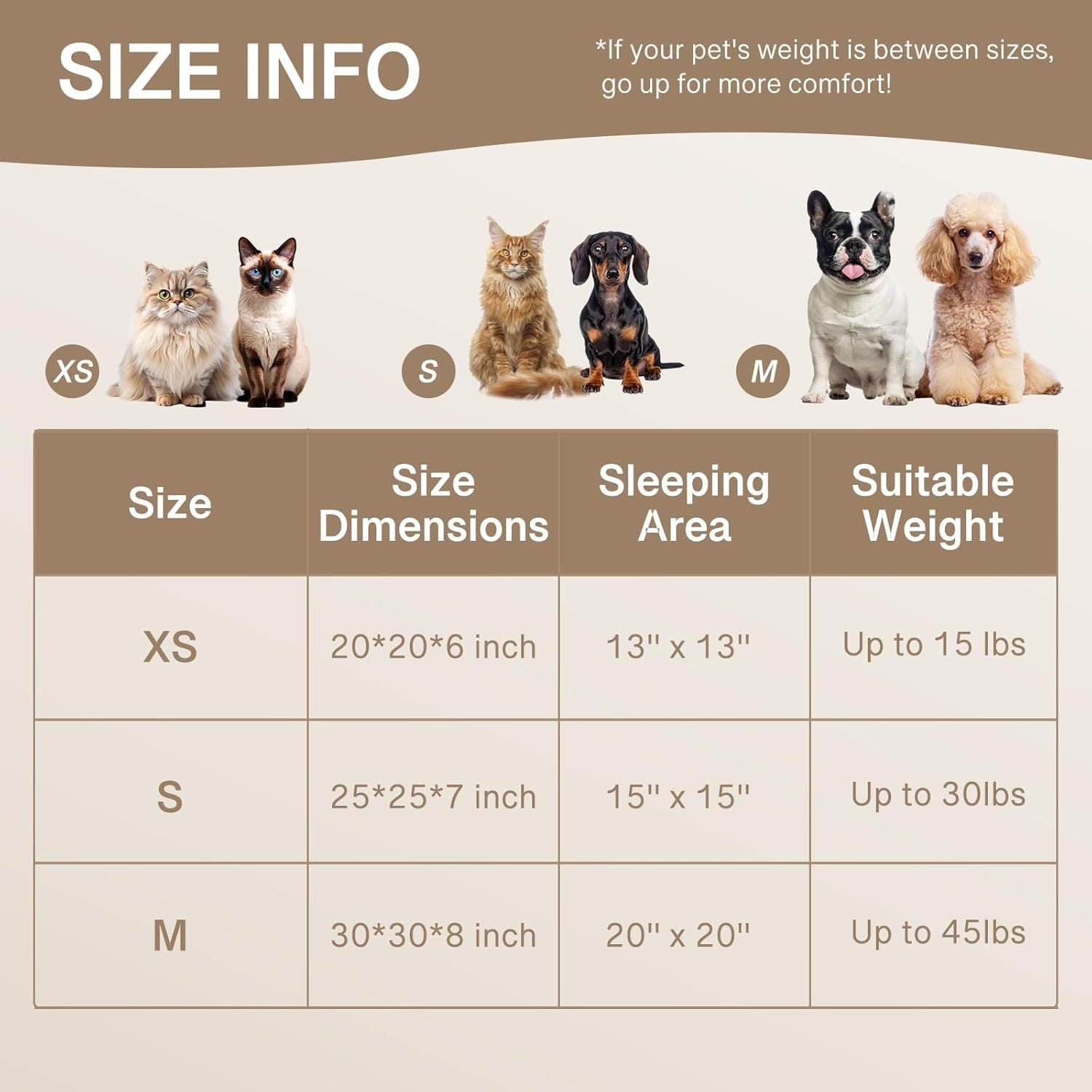 MEWOOFUN Donut Cat Bed - Washable Round Pet Bed For Indoor Cats & Kittens, Fluffy Non-Slip Calming Bed For Small Dogs, Light Brown