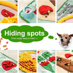 MEWOOFUN Washable Snuffle Mat For Dogs - Slow Feeder Puzzle Mat For Large & Small Dogs, Mental Stimulation Toy For Boredom Relief & Scent Training 16'' Round, Blue