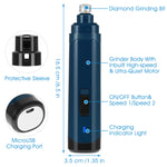 1Pc Dog Nail Grinder 2 Speeds Quiet USB Rechargeable Pet Nail Grinder Professional Pet Nail Trimmer Cordless Paws Grooming & Smoothing Claw Care For Small Medium Large Dogs & Cats