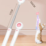 Retractable Laser Cat Stick Toys Cat Toy BallsKitten Playing Cat Laser Teaser Wand  ABS  PPMaterial   Safe And None Toxic, Universalinteractive Toy