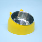 Stainless Steel Dog Bowl Double Bowl Cervical Protection Oblique Mouth Hot Pet Food Basin Supplies