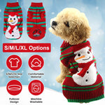 2 Patterns 4 Sizes Option-- 1Pc Pet Christmas Turtleneck Sweater Dog Cat Christmas Clothes Snowman Stripes Costume Winter Holiday Sweater For Small Medium Kitten Puppy Cats Dogs