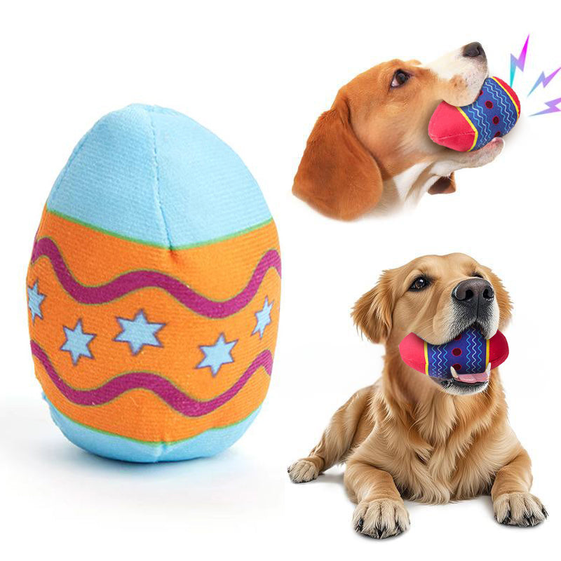 Easter Egg Toys For Pet GREEN And RED Interactive Dog Egg Toy Short-Term Play Design For Aggressive Chewers, Chew Toy With Sounds Modules Squeaky Dog Toy For Small And Medium Dogs, H