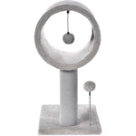 Gray Indoor Cat Tree With Hanging Ball 20.5Cat Tree With Tunnel Bed And Scratching Post Cat Tower