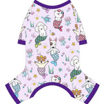 Dog Pajamas Pjs Spring Summer Dog Clothes For Small Dogs Girl Boy, Soft Stretchy Tiny Chihuahua Yorkie Puppy Clothes Doggie Onesies Cat Pet Jammies Outfit, Mermaids