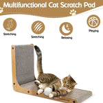 Large Size Cat Scratching Board, 23.6 Inch L Shape Cat Scratching Pad Wall Mounted, Cat Scratching Board With Ball Toy For Indoor Cats To Play