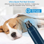 1Pc Dog Nail Grinder 2 Speeds Quiet USB Rechargeable Pet Nail Grinder Professional Pet Nail Trimmer Cordless Paws Grooming & Smoothing Claw Care For Small Medium Large Dogs & Cats