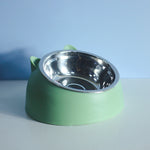 Stainless Steel Dog Bowl Double Bowl Cervical Protection Oblique Mouth Hot Pet Food Basin Supplies