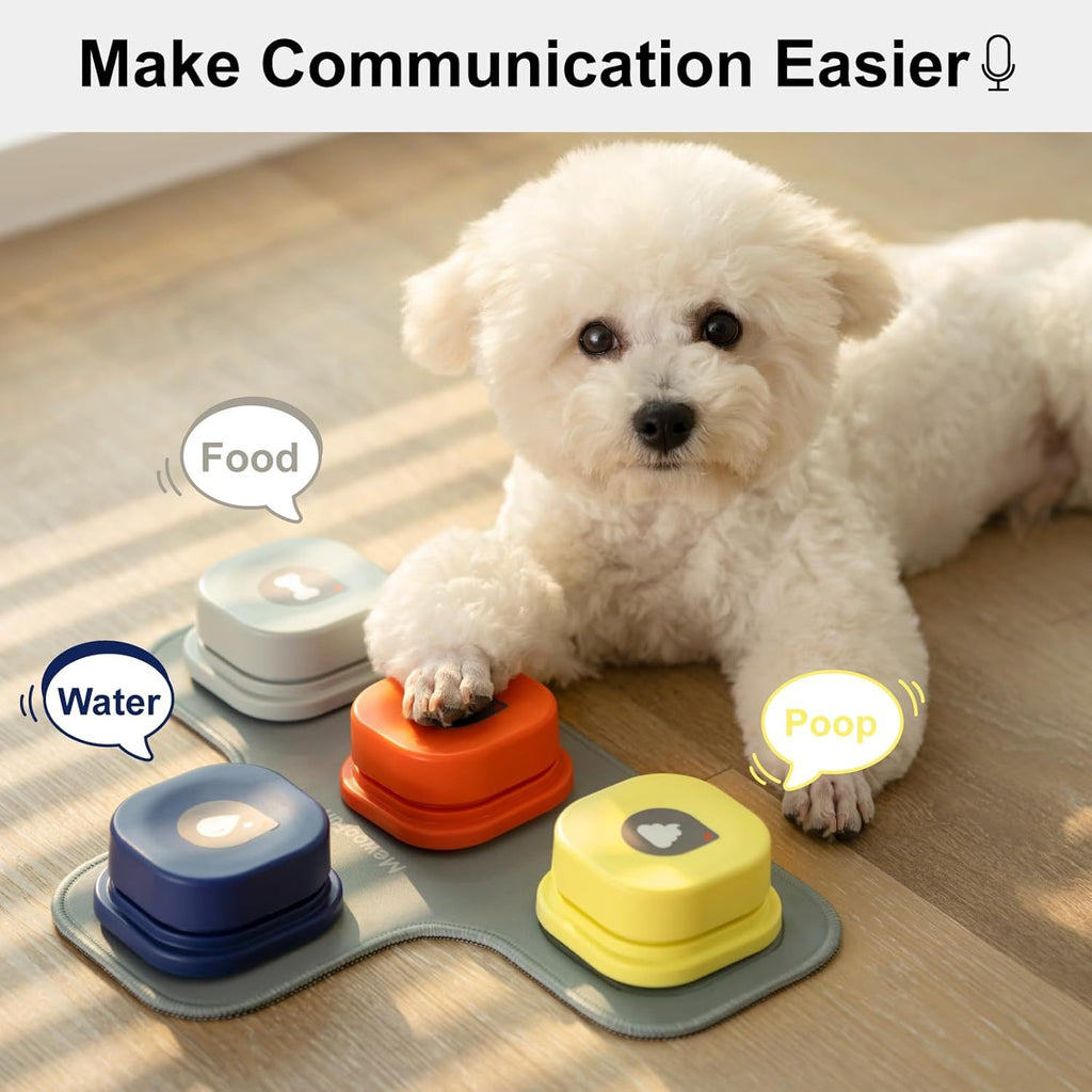 MEWOOFUN Dog Talking Buttons Set - 3 Recordable Communication Buttons With
