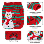 2 Patterns 4 Sizes Option-- 1Pc Pet Christmas Turtleneck Sweater Dog Cat Christmas Clothes Snowman Stripes Costume Winter Holiday Sweater For Small Medium Kitten Puppy Cats Dogs