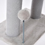 Gray Indoor Cat Tree With Hanging Ball 20.5Cat Tree With Tunnel Bed And Scratching Post Cat Tower