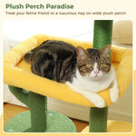 36.5 Inch Indoor Multi-layer Cactus Shape Cat Private Apartment Cat Tower With Cat Scratching Post And Plush Cat Bed