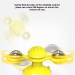 Cat Entertainment Set- Interactive Rotating Disk, Feather Teasers, Tumbler, Windmill Toy - Keeps Cats Active & Engaged