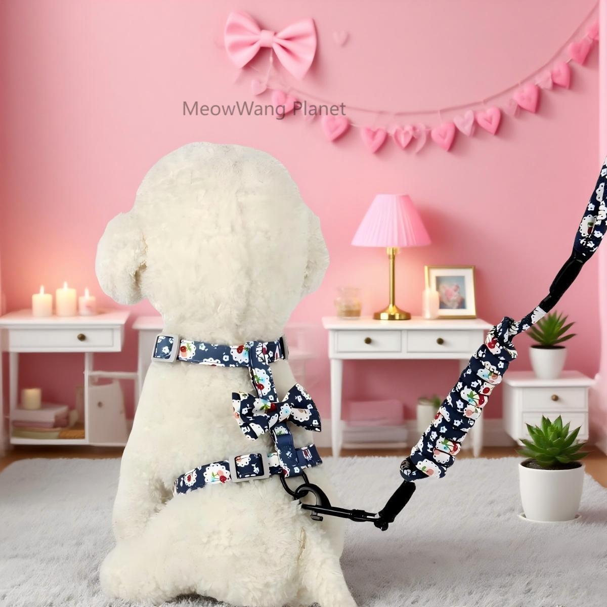 Japanese Style Pet Harness And Leash Set Adjustable Vest For Cats And Small Dogs Safe Comfortable Stylish Outdoor Wear Handcrafted Luxury Gift