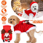 1Pc Pet Christmas Clothes Santa Claus Reindeer Antlers Costume Winter Outfit New Year Coat For Small Medium Dogs Cats
