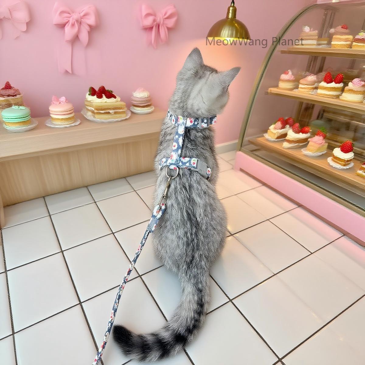 Japanese Style Pet Harness And Leash Set Adjustable Vest For Cats And Small Dogs Safe Comfortable Stylish Outdoor Wear Handcrafted Luxury Gift